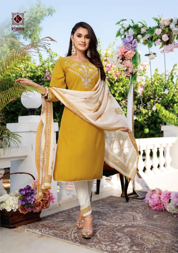 Kiana Ethnic city Viscose Embroidery Designer Readymade Suit